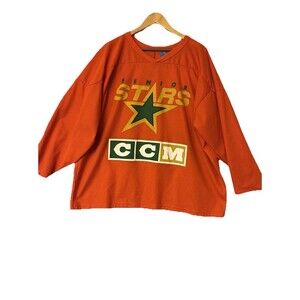 Vintage Dallas Stars Senior CCM Orange # 10 Men's Made In Canada XXL Hockey READ